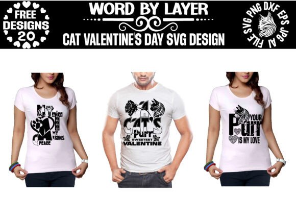 Download 20 Free Valentine's Day Cat SVG Design - Design Collection