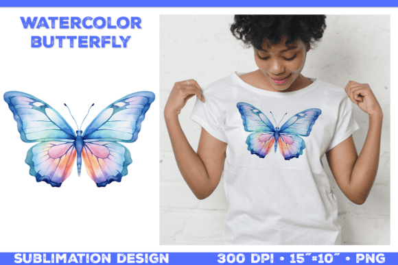 Download Watercolor Butterfly T Shirt Design - Design Collection