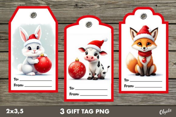 Download Christmas Gift Tag PNG. Cute Animal Lab - Png Collection