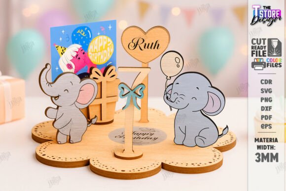 Download Birthday Plate Laser Cut |Animals Design - Design Collection
