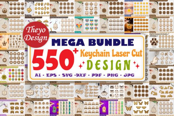 Download Mega Bundle Design Keychain Laser Cut - Design Collection