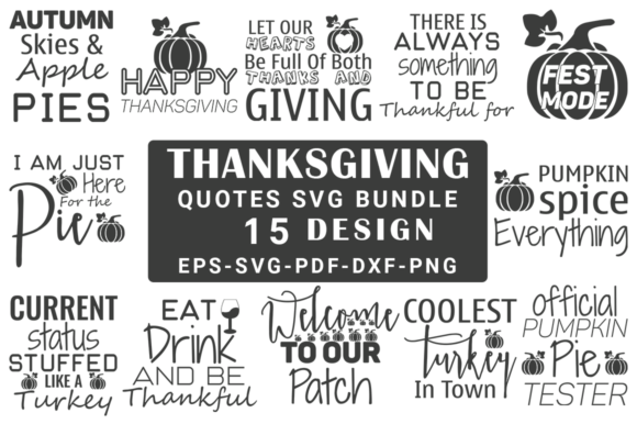 Download Thanksgiving Quotes SVG Design Bundle - Design Collection
