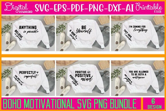 Download BOHO MOTIVATIONAL SVG PNG BUNDLE - Png Collection