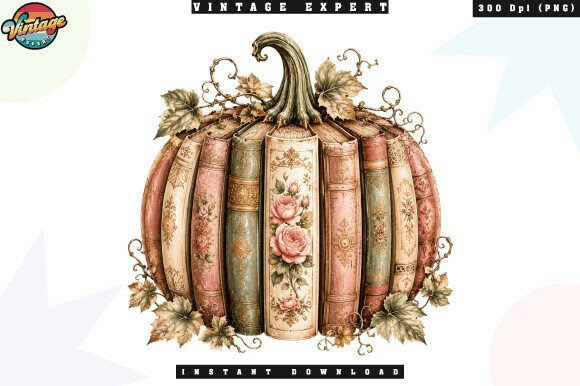 Download Book Pumpkin Vintage Autumn PNG - Png Collection