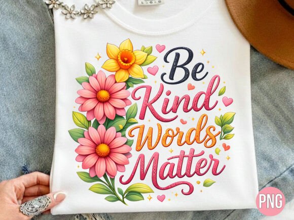 Download Be Kind Words Matter Floral Quote PNG - Png Collection