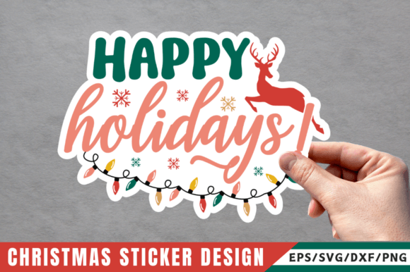 Download Happy Holidays Sticker SVG Design - Design Collection