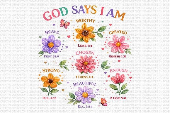 Download God Says I Am Floral Faith PNG - Png Collection