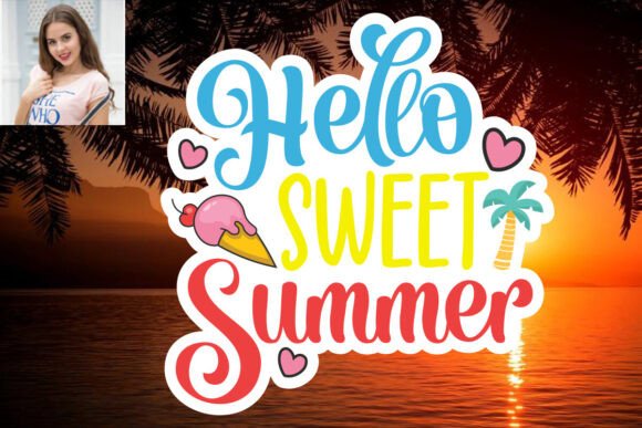 Download Hello Sweet Summer SVG Sticker Design - Design Collection
