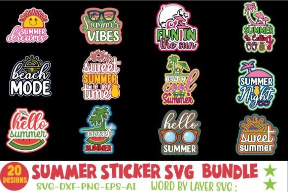 Download Summer Sticker SVG Bundle - Summer sticker svg bundle Collection