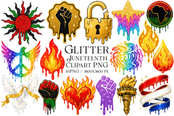 Download Glitter Juneteenth Clipart PNG - Png Collection