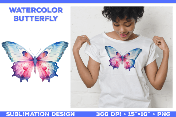 Download Watercolor Butterfly T Shirt Design - Design Collection
