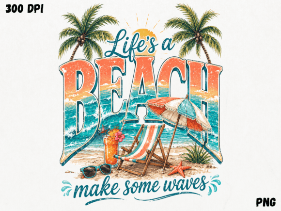 Download Life's a Beach Make Some Waves PNG, Coas - Png Collection