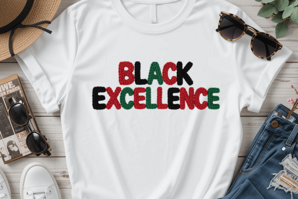 Download Crochet Black Excellence PNG Shirt - Png Collection