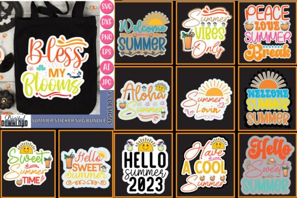 Download Summer Sticker SVG Bundle - Summer sticker svg bundle Collection