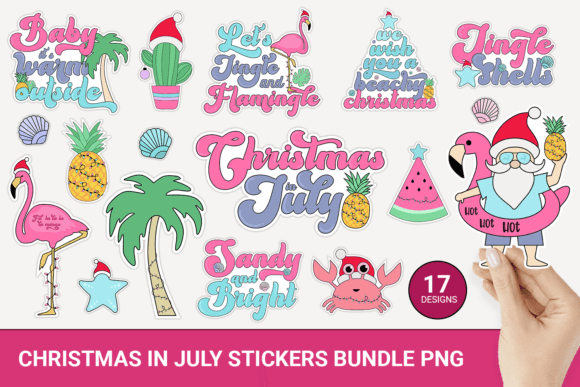 Download Summer Christmas Stickers, Christmas Png - Png Collection