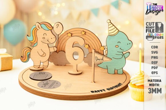 Download Birthday Plate Laser Cut |Animals Design - Design Collection