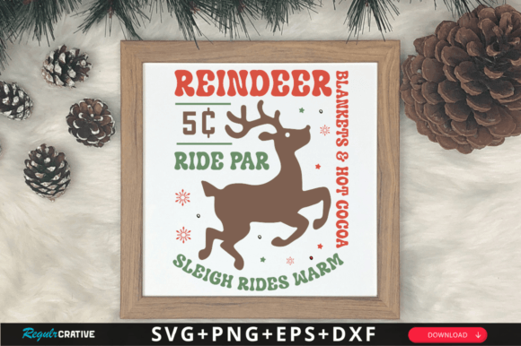 Download Reindeer 5c Par Ride Sleigh SVG Design - Design Collection
