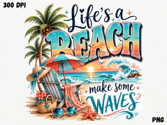 Download Life's a Beach Make Some Waves PNG, Coas - Png Collection