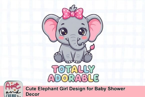 Download Cute Elephant Girl Design for Baby Shower Decor - Design Collection