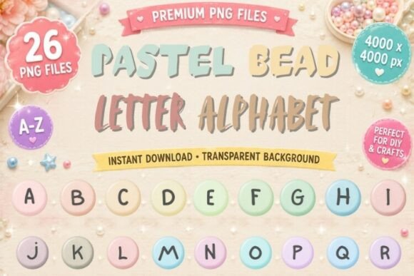 Download Pastel Bead Alphabet PNG Bundle - Png Collection