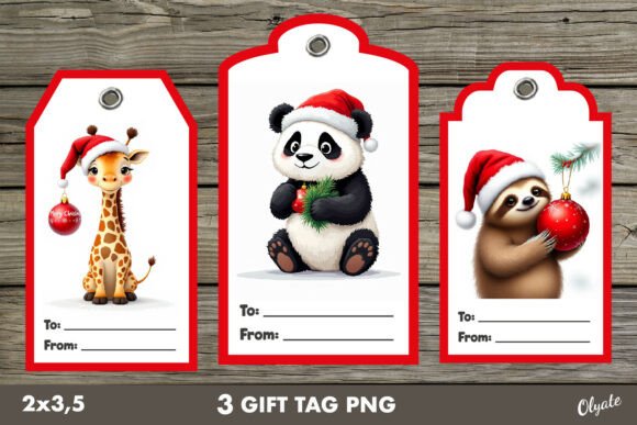 Download Christmas Gift Tag PNG. Cute Animal - Png Collection
