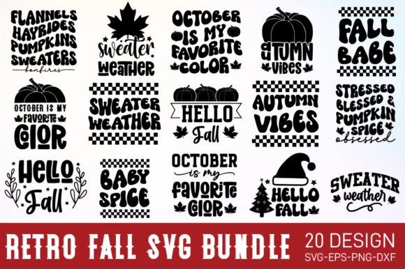 Download Retro Fall SVG Bundle, Autumn Svg Design - Design Collection