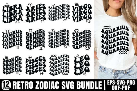 Download Retro Zodiac SVG Bundle, Astrology SVG - Zodiac svg Collection