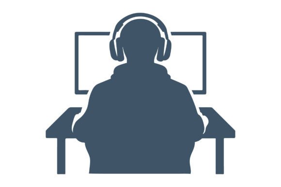 Download Gamer Silhouette Vector Clipart Design - Design Collection