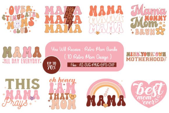 Download Retro Mom Design Bundle - Design Collection