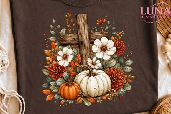 Download Fall Cross Pumpkin Floral PNG Clipart - Png Collection