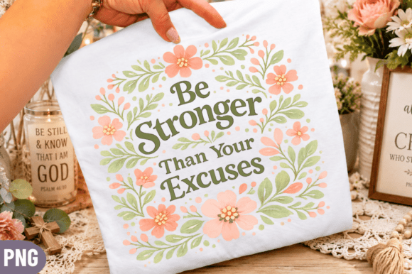 Download Be Stronger Floral Quote PNG,positive - Png Collection