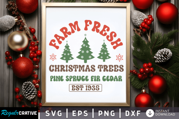 Download Farm Fresh Christmas Trees SVG Design - Design Collection