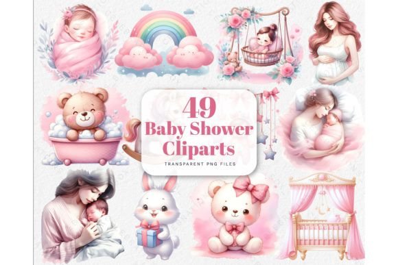 Download Newborn Baby Girl Shower PNG Clipart - Png Collection
