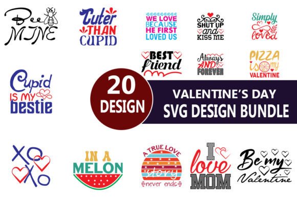 Download Valentine's Day SVG Designs Bundle - Design Collection