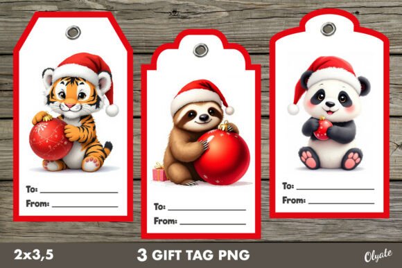 Download Christmas Gift Tag PNG. Cute Animal - Png Collection