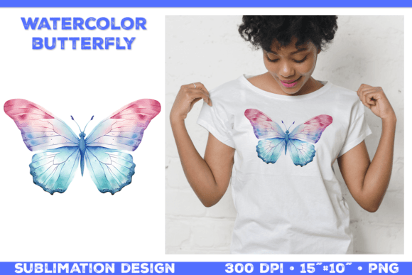Download Watercolor Butterfly T Shirt Design - Design Collection