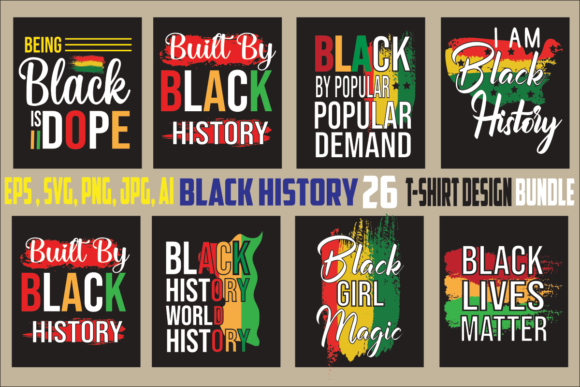 Download Black History T-Shirt Design Bundle - Design Collection