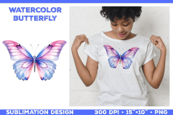 Download Watercolor Butterfly T Shirt Design - Design Collection