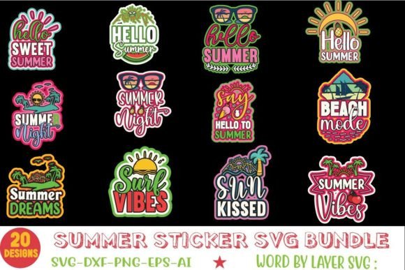 Download Summer Sticker SVG Bundle - Summer sticker svg bundle Collection