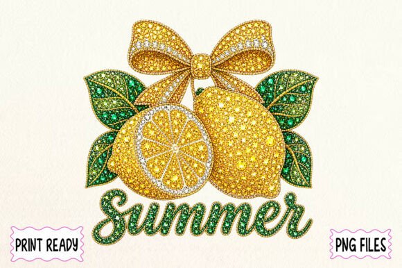 Download Summer Lemon Rhinestone PNG Design - Png Collection