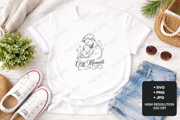 Download Cozy Moments Father Baby T-shirt Design - Design Collection