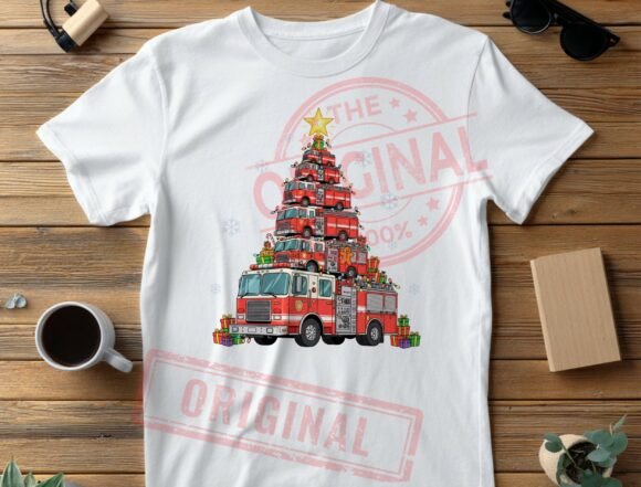 Download Firetruck Christmas Tree PNG, Firefighte - Png Collection