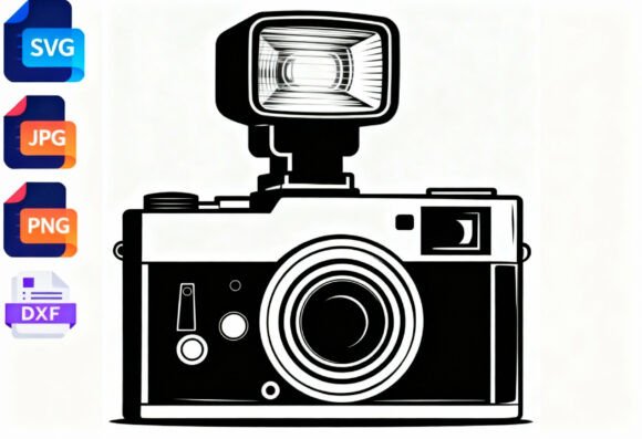 Download Vintage Camera Flash SVG DXF PNG JPG - Png Collection