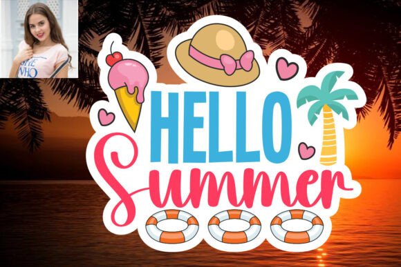 Download Hello Summer SVG Sticker Design - Design Collection