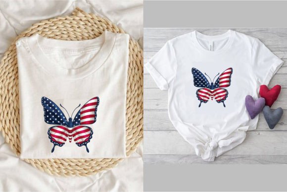 Download American Flag Butterfly T-Shirt Design 8 - Design Collection
