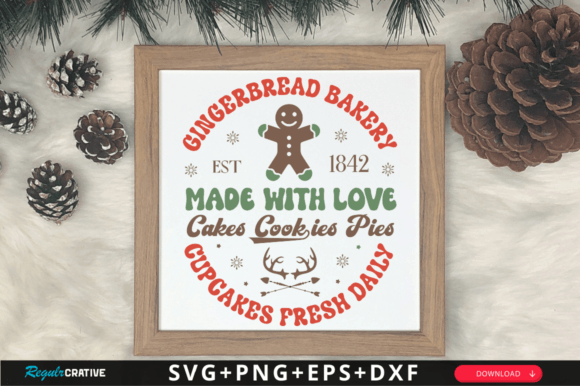 Download Gingerbreand Bakery Est SVG Design - Design Collection