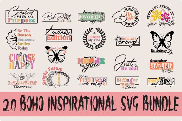 Download Boho Inspirational SVG PNG Bundle - Png Collection