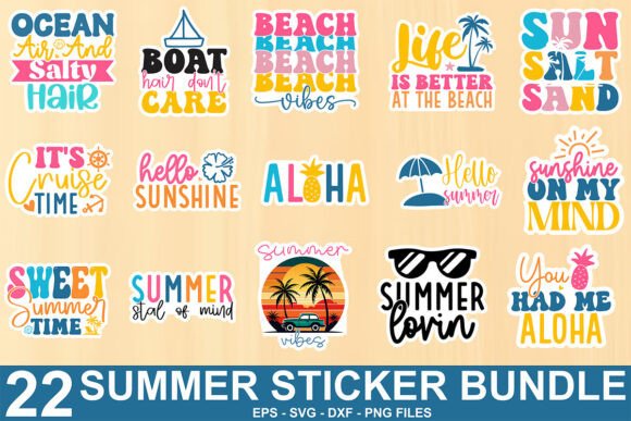 Download Summer Sticker SVG Bundle - Summer sticker svg bundle Collection