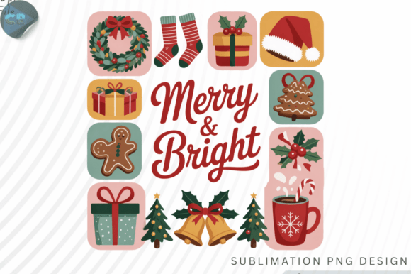 Download Merry Bright Christmas PNG Design - Png Collection