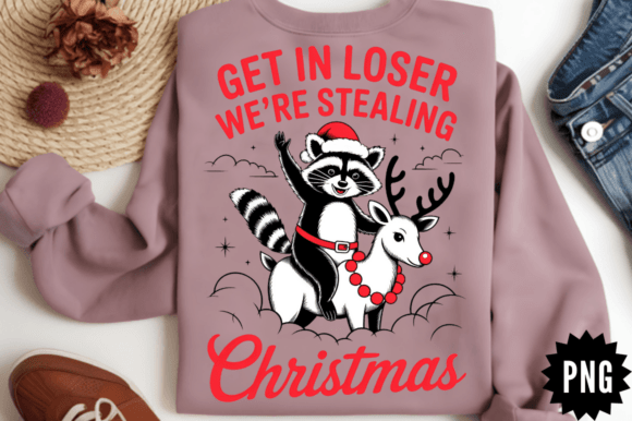 Download Funny Raccoon Christmas PNG Design - Png Collection